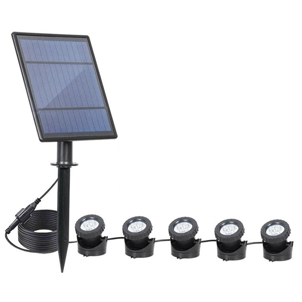 Set of 5 Lights Solar Pond Lights Watertight Submersible Rgb Led Spot ...
