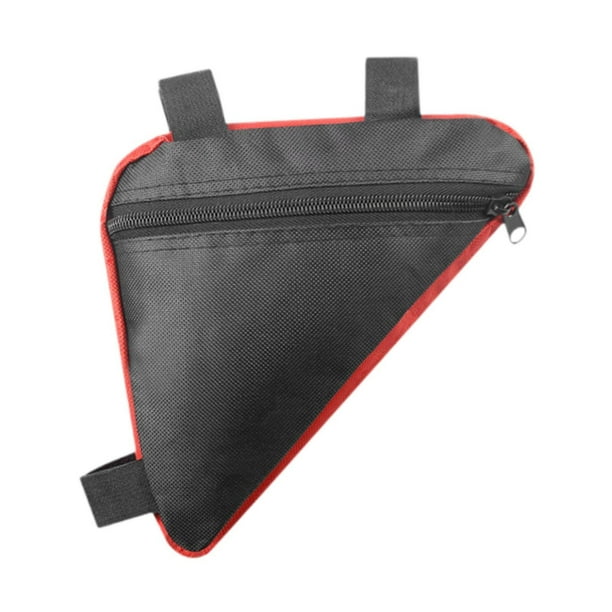 Bolsa de almacenamiento para cuadro de bicicleta, bolsa para tubo delantero de bicicleta, bolsillo, accesorios, mochila impermeable para ciclismo de Negro Rojo