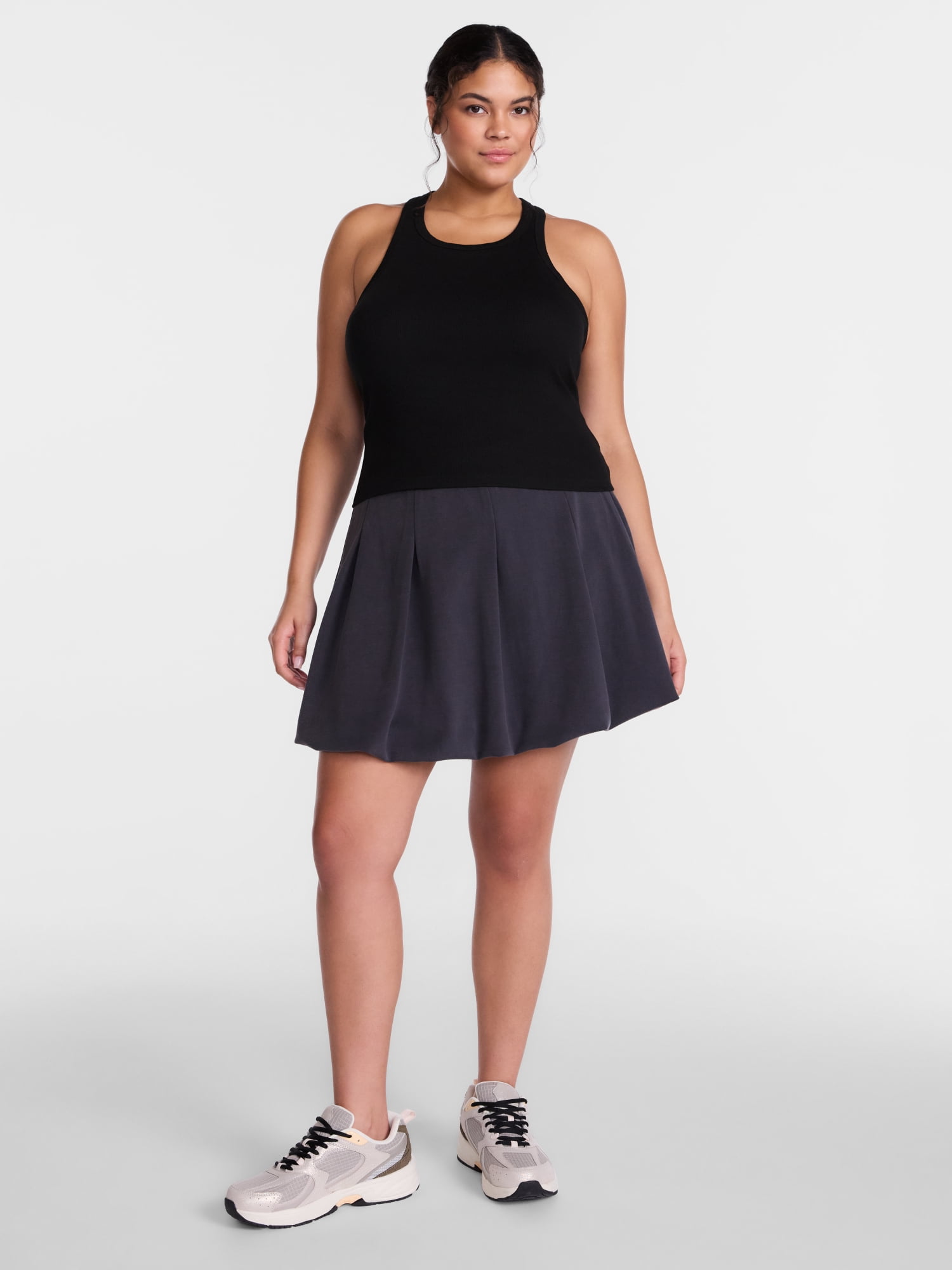Avia Women's Pique Knit Pleated Bubble Hem Skort, Sizes XS-XXXL