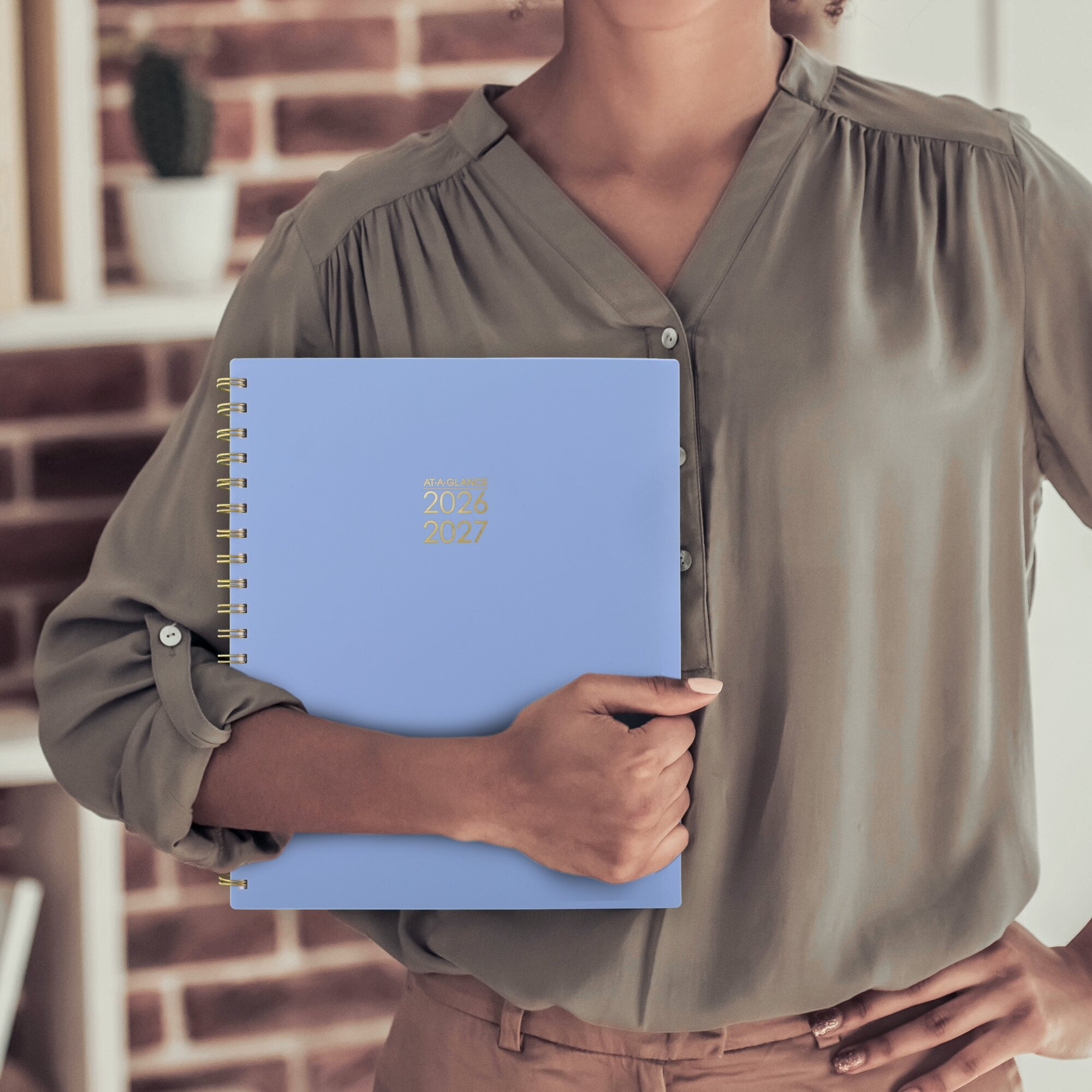 AT-A-GLANCE Harmony Academic 2026-2027 Weekly Monthly Planner Blue Aura Large 8