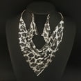 thumbnail image 4 of AYYUFE Pack Of 2 Women Triangular Scarf Sequins Statement Bib Necklace Earrings, 4 of 8