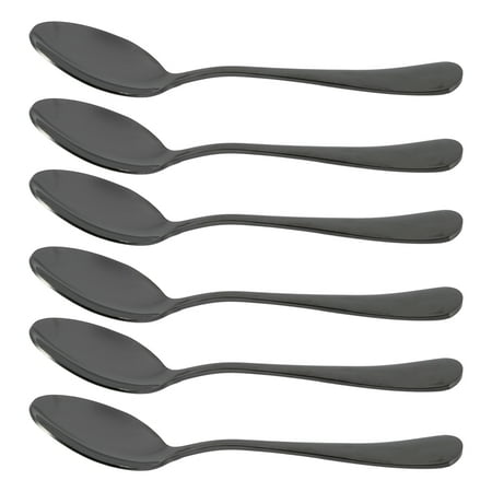 

Black teaspoons teaspoons Mini stainless steel cake spoons scoop for ice cream small teaspoons for dessert 6 (black coffee spoons)