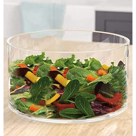 Large Glass Salad Bowl - Microwave & Dishwasher Safe - Centerpiece Serving Bowl - Mixing and Serving Dish - Clear Borosilicate Glass Fruit Bowl and Trifle Bowl, 100oz.$$