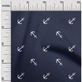 thumbnail image 2 of oneOone Cotton Silk Blue Fabric Nautical Anchor Diy Clothing Quilting Fabric Print Fabric By Yard 42 Inch Wide, 2 of 4