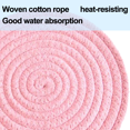 thumbnail image 3 of Posavasos absorbentes resistentes al calor Posavasos absorbentes para bebidas Posavasos trenzados hechos a mano, con soporte. Posavasos redondos 100 % algodón súper absorbentes resistentes al calor., 3 of 5