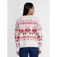 thumbnail image 3 of Holiday Time Women's & Women's Plus Teddy Print Fair Isle Sweater, Midweight, Sizes XXS-4X, 3 of 5