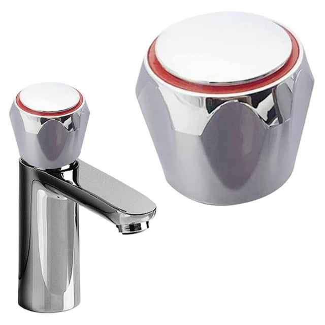 Liquidation! Yuehao Tête de Robinet Froide et Chaude de Rechange Argentée pour Robinet de Salle de Bain Cuisine Bassin/ Poignée Pièces Pièces de Réparation de Robinet de Salle de Bain Pièces de Réparation de Robinet de Salle de Bain Rouges