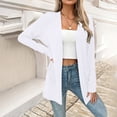 thumbnail image 3 of Women's Long Sleeve Cardigan Sweater, Solid Color Open Front Knit Top, Casual Drapey Cardigan For All Seasons White Xl, 3 of 5