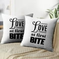 thumbnail image 4 of LALILO Throw Pillow Covers Food Love First Quote Food Quote Funny Eat Cushion Cover 18" x 18", 2 Pack, 4 of 6