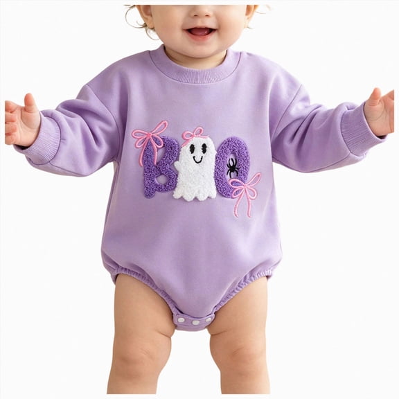 KJameas Baby Boys Girls Romper Halloween Ghost Boo Applique