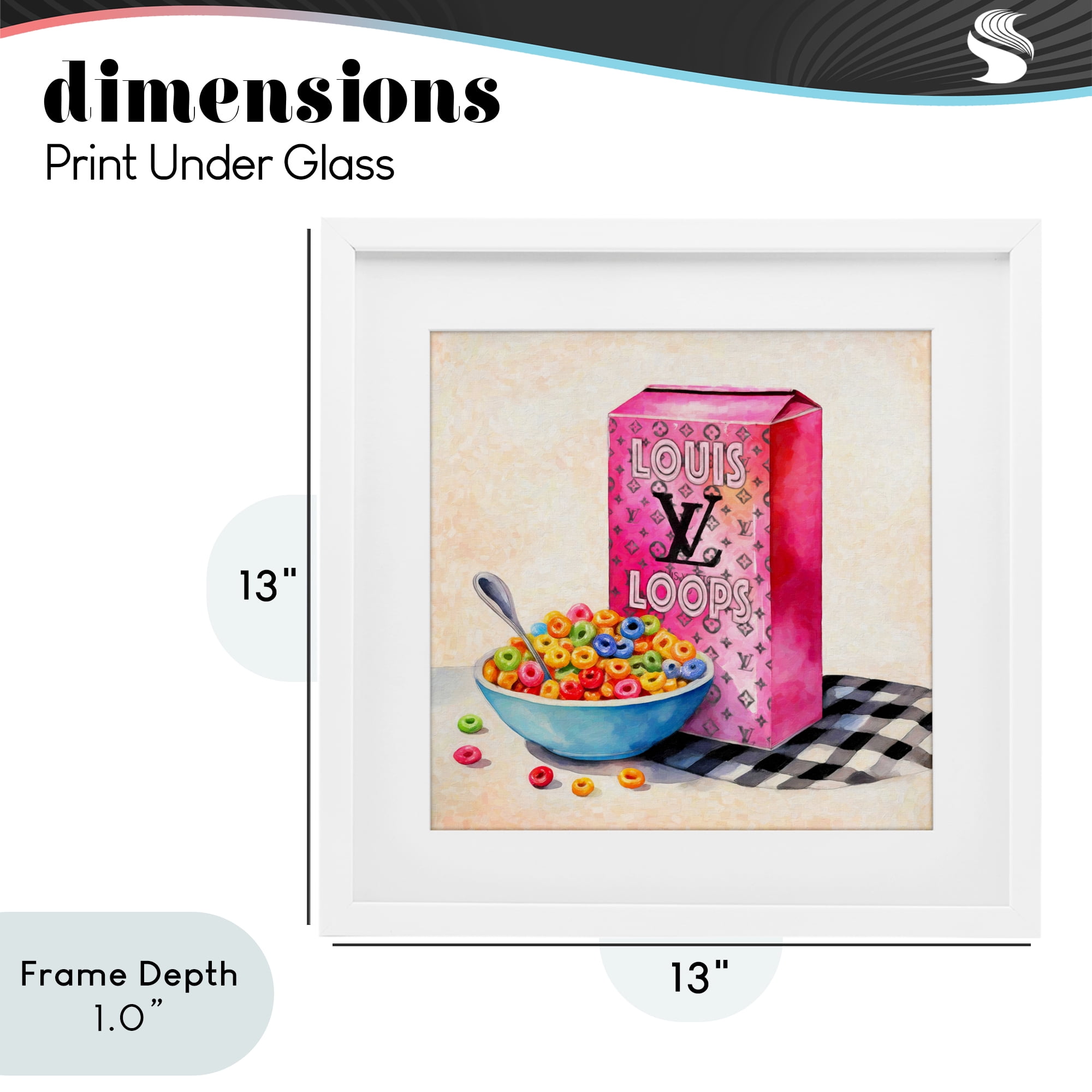 Stupell Industries Fashion Loops Cereal White Framed Print Under Glass, design by Grotto Studios