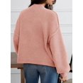 thumbnail image 5 of Womens Oversized Cardigans Button Up Long Lantern Sleeve Chunky Knit Casual Soft Fall Sweater Coats, 5 of 10