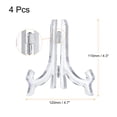 thumbnail image 2 of 4.3" Easel Plate Holder, Plastic Folding Display Stand Clear for Decorative Picture Frame, 4 Pack, 2 of 6