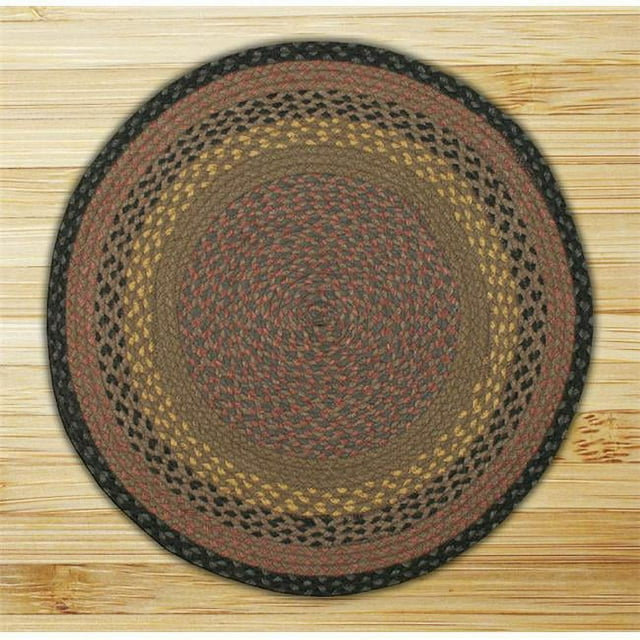 Earth Rugs 15-099 Tapis Rond Brun-Noir-Charbon de Bois