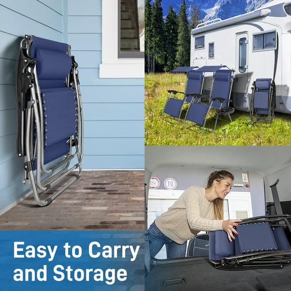 SalonMore 1 Pack Zerp Gravity Chair, Recling Chair for Camping, Beach, Patio, Garden, Blue