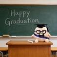 thumbnail image 4 of Cute Graduation Egg Plush Toy, Soft Stuffed Animal with Doctoral Cap & Glasses, Graduation Gift for High School & College Grads, Graduation Season Plush Keepsake for Students, 4 of 5