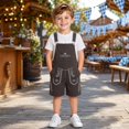 thumbnail image 2 of CONZONE Big Boys Overalls Adjustable Straps Graphic Jumpsuit for Kids Casual Romper for Boys, 2 of 4