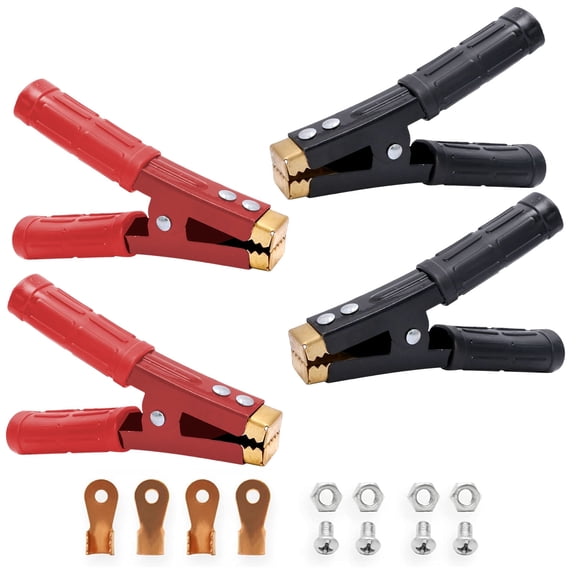 Anxingo 1000A Battery Jumper Cable Clamps, Heavy Duty Alligator Clips with Pure Copper Jaws-4Pcs