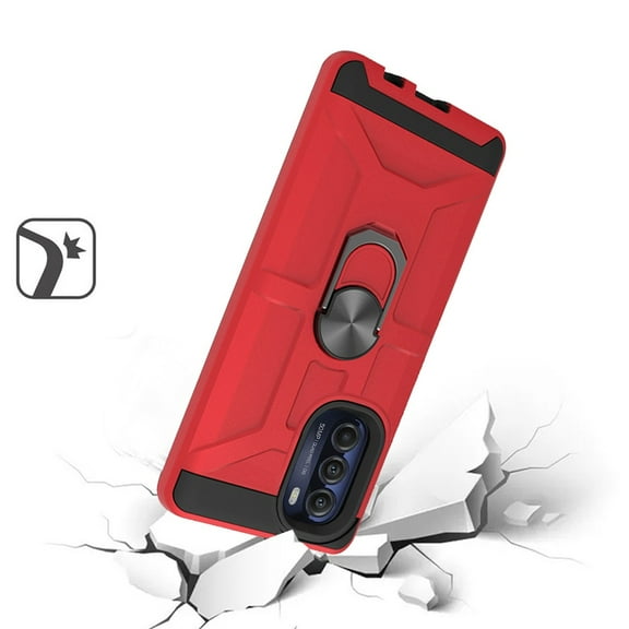 For Motorola Moto G Stylus 5G 2022 Hybrid Cases with Stand Kickstand Ring Holder [360° Rotating] Armor Dual Layer Work Cover ,Xpm Phone Case [Red]