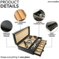 thumbnail image 2 of Stock Your Home Mens Valet Tray, Men's Jewelry Box, Night Stand Organizers and Storage, Bedside Table Organizer, Watch Box for Dresser, Faux Leather (Black & Beige), 2 of 7
