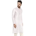 thumbnail image 6 of SKAVIJ Men's Indian Art Silk Top Casual Long Shirt Regular Fit Outfit (x-Large Off-White), 6 of 6