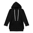 thumbnail image 4 of TANGNADE Oversized Hoodie Dress First Ones Hoodies Women's Casual Pullover Long Sleeve Split Hem, Black S, 4 of 6