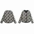 thumbnail image 3 of Women'S Oversized Print Quilted Puffer Jacket Casual Padded Coat White L, 3 of 8