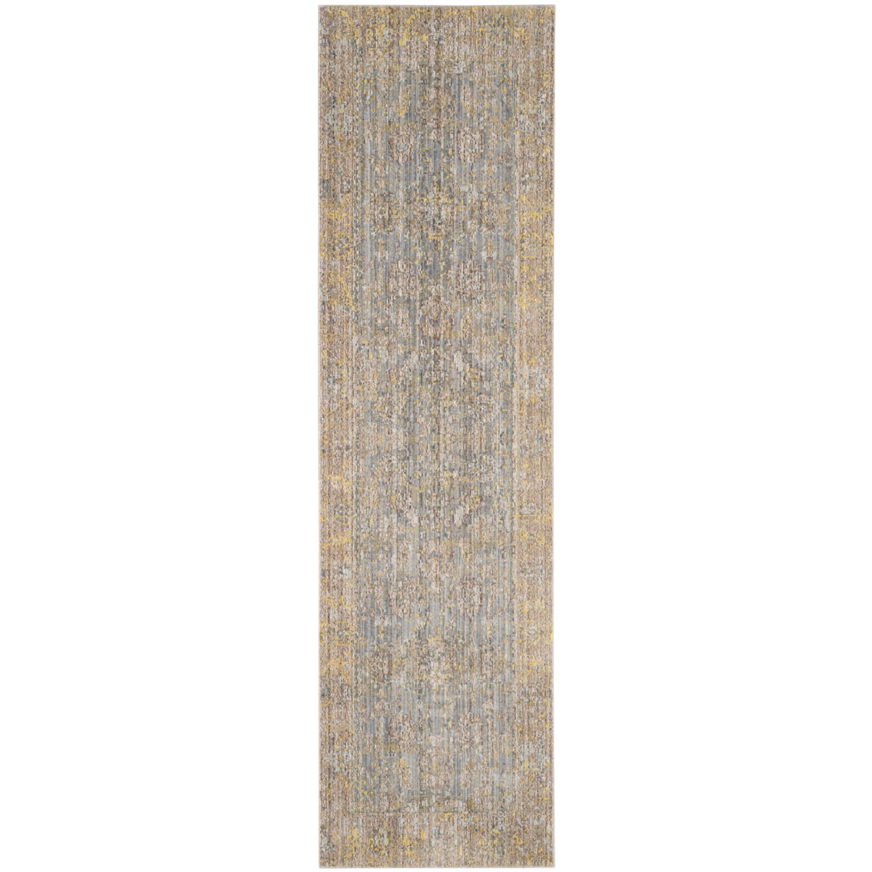 SAFAVIEH Valencia Tristen Floral Bordered Polyester Area Rug, Grey/Multi, 6' x 9'