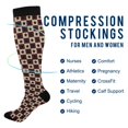 thumbnail image 2 of FORMRS Womens Knee High Socks Casual Long Thick Travel Daily Wear, 1 Pair, Checkered Stars Pattern, 2 of 6