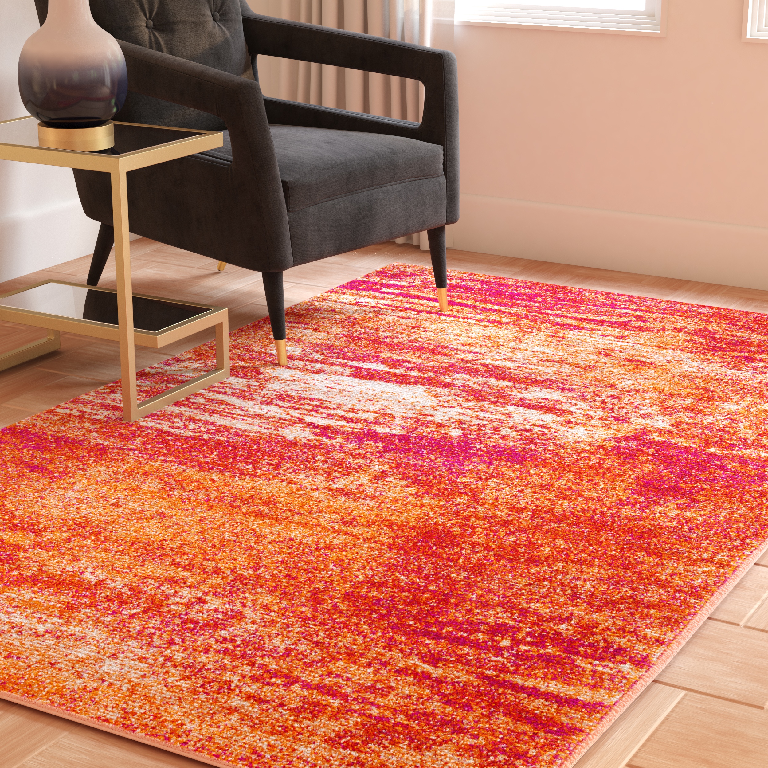 SAFAVIEH Evoke Frosina Abstract Area Rug, Ivory/Orange, 3' x 5'