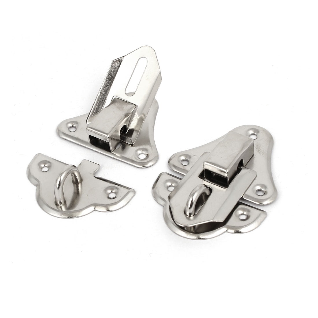 Toolbox Jewelry Box Toggle Latches Hasps Locks Silver Tone 50x35x8mm