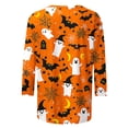 thumbnail image 5 of Miqool Womens Halloween T-Shirts 3/4 Sleeve Tops Loose Fit Round Neck Casual Tunic Blouse Fall Winter Holiday Graphic Tees,S-5XL, 5 of 5
