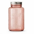 thumbnail image 2 of 32oz 4pk Glass Regular Mouth Rose Vintage Mason Jar with Lid and Band: Pink Canning Jars, Dishwasher-Safe, 2 of 8