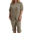 thumbnail image 5 of Dianli Gifts Two Piece Sets for Women Summer Casual Two Piece Set Short Sleeve Shirt and Shorts Lounge Outfit for Everyday Wear Coffee S, 5 of 8
