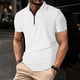 thumbnail image 1 of Ceisia Men's Slim Fit Short Sleeve Zip-Up Polo Shirt Turn-Down Collar Textured Fabric Spring Summer Shirt Gift, 1 of 8