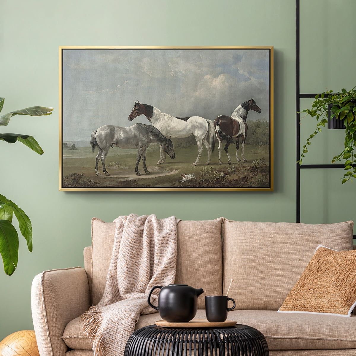 Vintage Animal Print-XX By Wexford Home Framed in Gold Wood Gallery Wrapped Canvas 17 in. x 25 in.