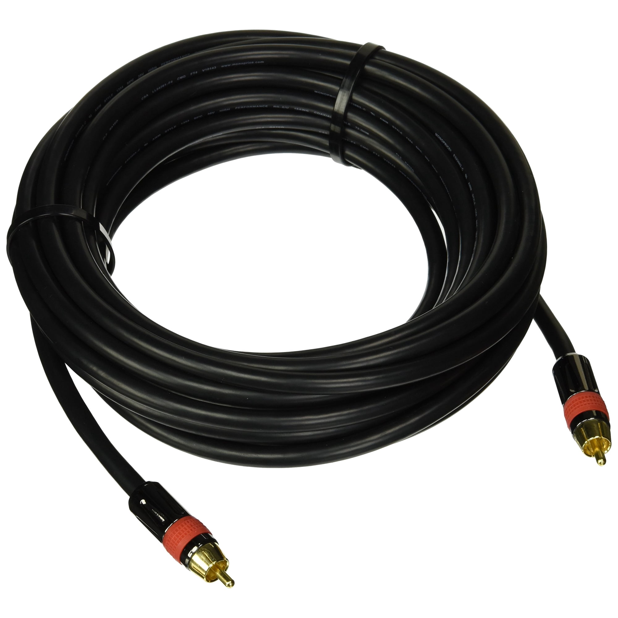 Monoprice 2683 25' Coaxial Audio/Video RCA CL2 Rated Cable - RG6/U 75 Ω J101