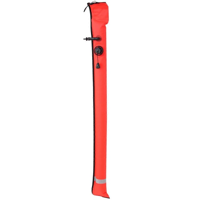 1M Scuba Diving Inflatable SMB Surface Signal Marker Buoy Visibility Float Signal Tube Sausage,Yello