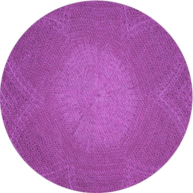 Ahgly Company Machine Washable Indoor Square Transitional Bright Neon Pink Purple Area Rugs, 3' Square