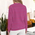 thumbnail image 2 of Yievot Women's Sherpa Lined Sweatshirts Oversized Fleece Thermal Pullover Casual Striped Crewneck Sweatshirt Winter Warm Tops, 2 of 4