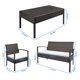 thumbnail image 4 of Zimtown Patio Al Aire Libre Muebles de Mimbre para Jardín Juego de Conversación de Ratán 4 Uds Marrón, Juego de Bistró de Mimbre con Mesa y Sillas, 4 of 8