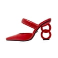 thumbnail image 3 of Ninety Union Luna Braided Band Pointed Toe Slide, Red, 5, 3 of 5