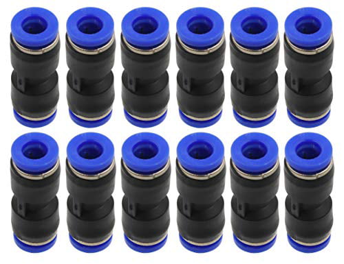 40x 6mm OD 1/4 Inch Plastic Pneumatic Push Connector Set Air Line Quick Fittings 