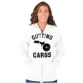 thumbnail image 4 of Cutting Carbs Pizza Cutter Foodie Unisex Fleece Graphic Zip Up Hoodie Brisco Brands 3X, 4 of 5