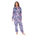 thumbnail image 2 of FORMRS Onesies Pajama for Adults Unisex Hoodie Winter Jumpsuit One Piece Sleepwear, Sizes S-2XL, Watercolor Pink Marble Pattern, 2 of 7
