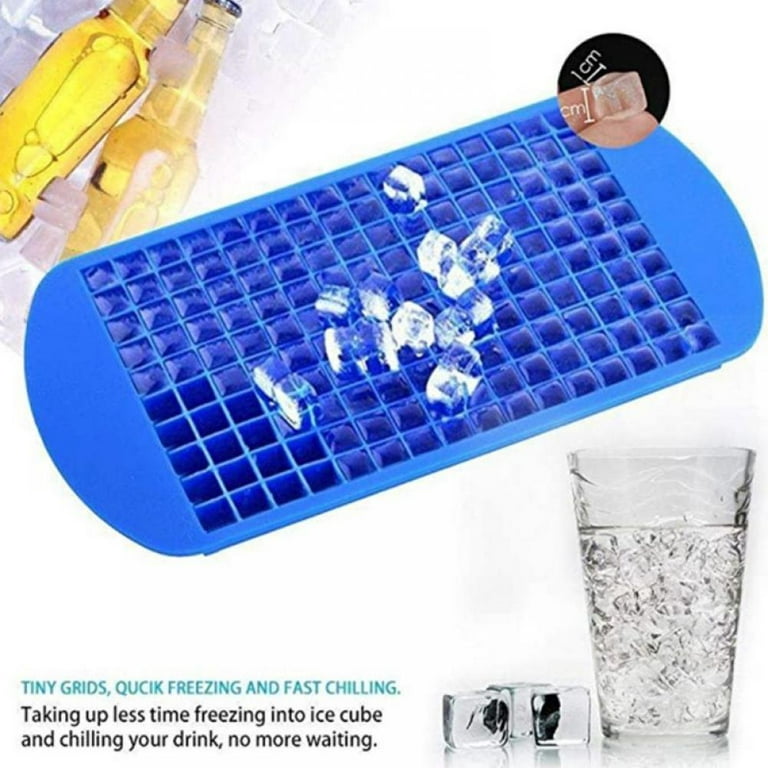 Mini Ice Cube Trays for Freezer with Bin, 6 Pack Silicone Molds with  Storage Container and Ice Scoop, 160 Stackable Crushed Trays Easy Release  Small