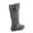 Gray, variant on Bank-81 Women's Fashion Zipper Big Buckle Slouch Casual Flat Heel Mid Calf Round Toe Boots