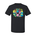 thumbnail image 2 of Cute Happy Smiling Dog Rainbow Pitbull Dog Lover Men's Graphic T-Shirt, Black, Small, 2 of 3