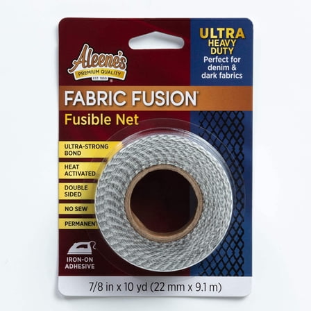 Aleene's Fabric Fusion Fusible Net Ultra Heavy-Duty, Iron-on Adhesive, Heat Activated, Double-sided Tape, 10 yds