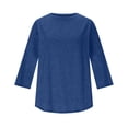 thumbnail image 6 of Lumtrix Womens Workout Tops 3/4 Sleeve Sport Shirts Crew Neck Casual Tunic for Hiking Running Dark Blue 3XL, 6 of 6